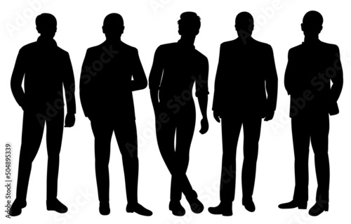 men silhouette, on white background, isolated, vector