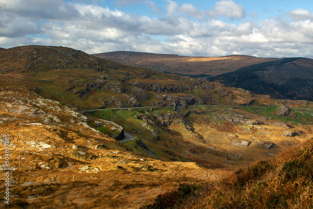 Caha Mountains with a road through Caha Tunnels
