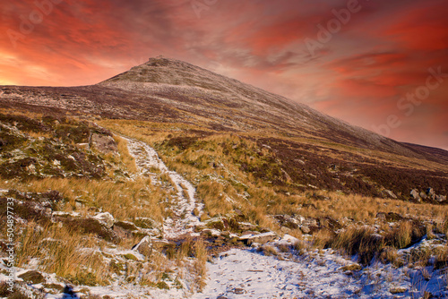 Fiery sky over the mountains © andrew