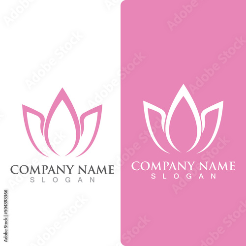 lotus flowers design logo Template icon