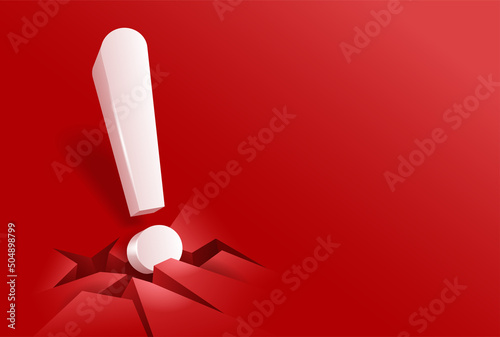 Exclamation mark on red background for mega sale