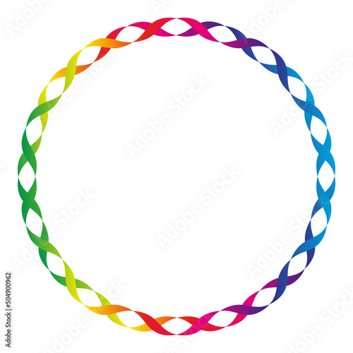 Spiral rainbow braided frame for invitations, celebrations and lgbt events.