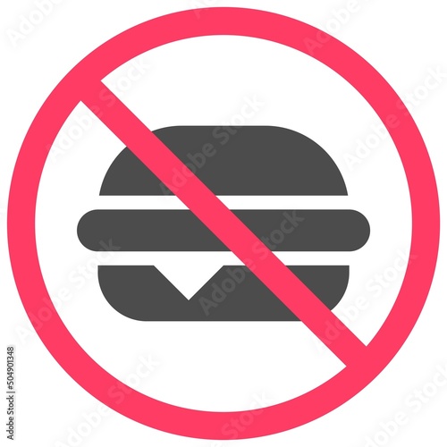 No food allowed icon, prohibition sign vector illustration