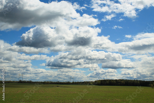 clouds over the field