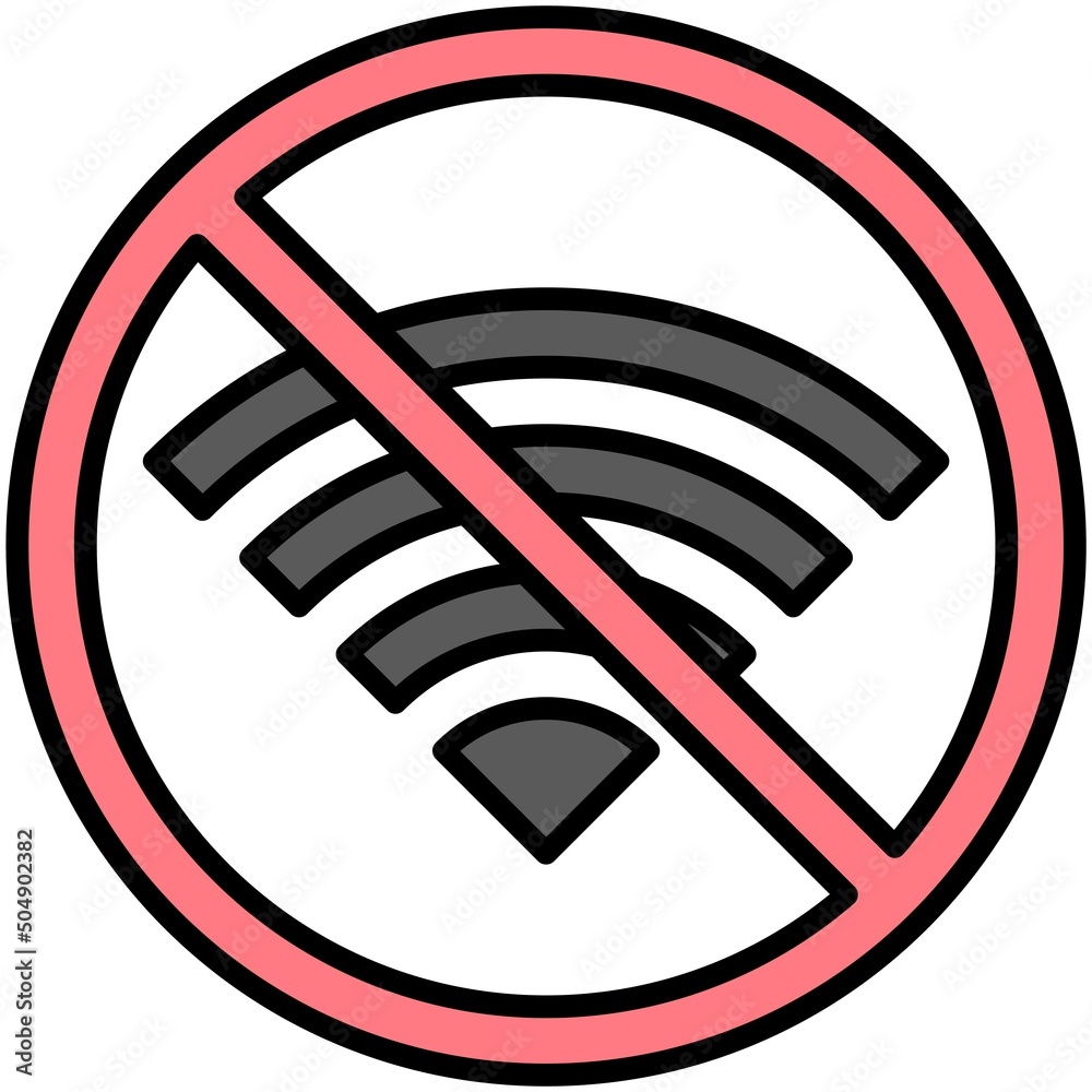 No wifi icon, prohibition sign vector illustration No wifi icon, prohibition sign vector illustration