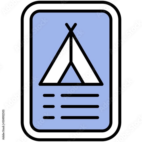 Camping sign icon, wayfinding sign vector