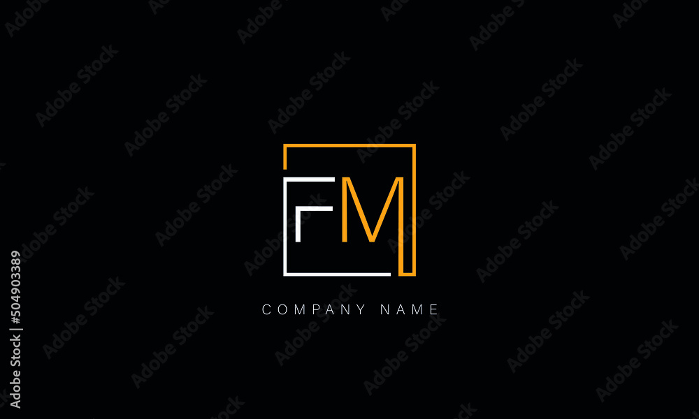 FM, MF, Letters Logo Monogram - obrazy, fototapety, plakaty 