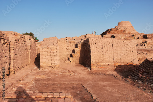 Mohenjo daro ruins close Indus river in Larkana district  Sindh  Pakistan