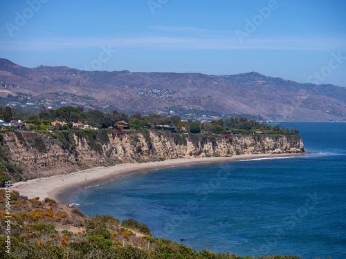 Beautiful view of the Pacific Ocean and the hills Point Dume