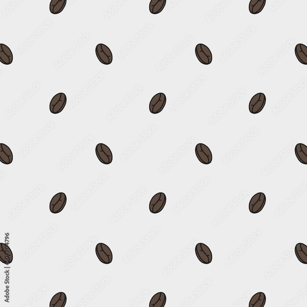 Vector pattern coffee beans for printing