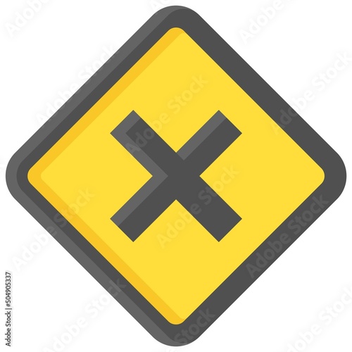 Free Download Cross sign con, traffic sign vector illustration - GFXLoad