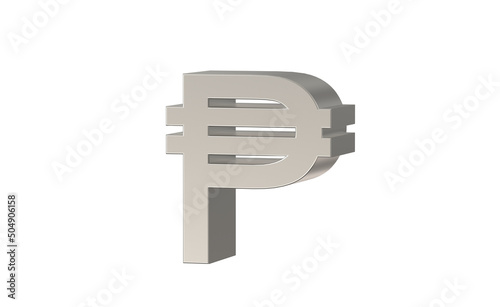  Philippine peso, PHP, currency of Philippines in metallic Silver 