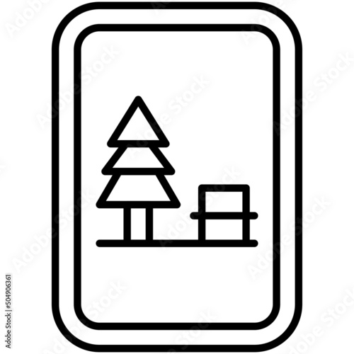 Rest area sign icon, wayfinding sign vector