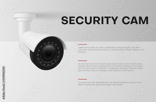 Security surveillance cam monitoring system realistic banner template vector illustration