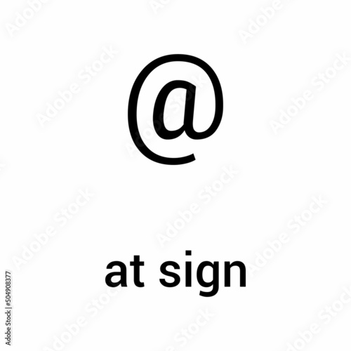 At sign in English grammar vector illustration