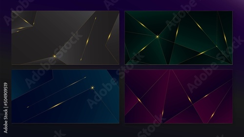Golden Deep Green Purple Blue Black Triangle Wallpaper. Dark Pure