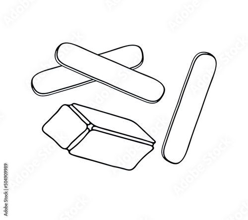 Nail files for manicure and pedicure. Manicure and nail care logo, fashion concept, women's beauty. Vector isolated black line logo. 