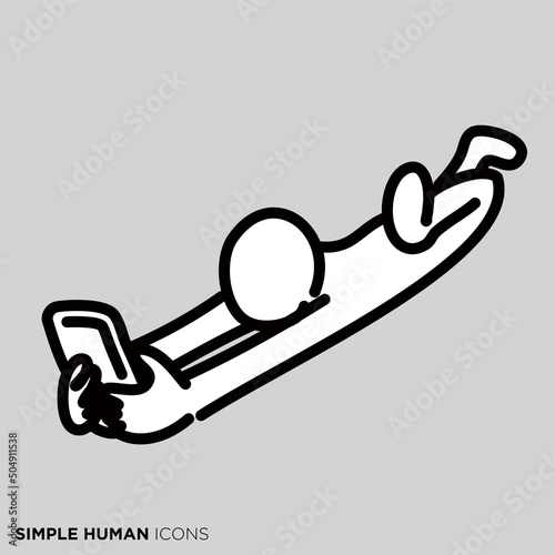 シンプルな人物のポーズイラスト　「スマートフォン 」