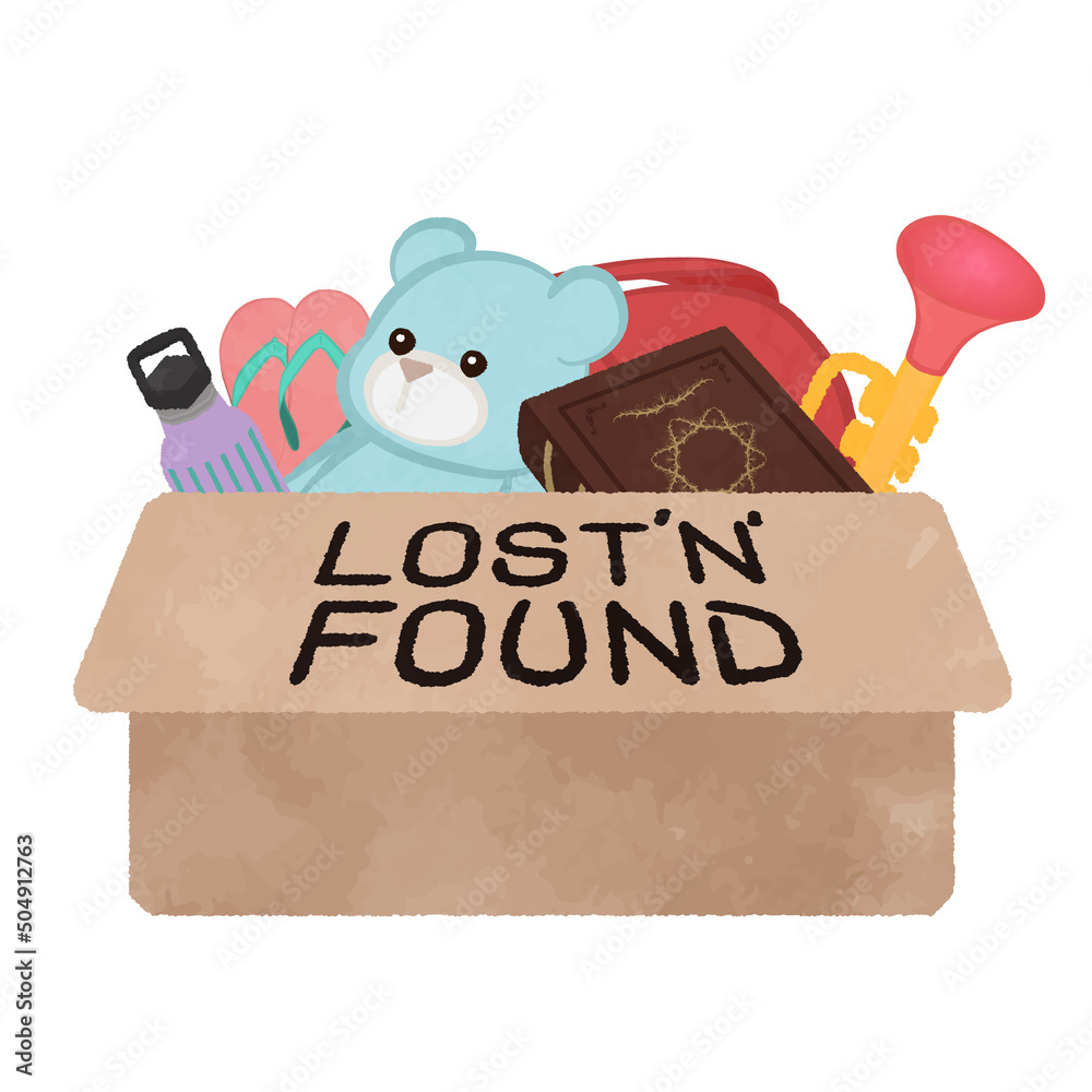 Illustration of lost and found box 02 Stock Vector | Adobe Stock