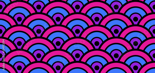 Geometric Bohemian Asian Print. Chinese Seamless Wave Pattern. Glamour Kimono, Shibori