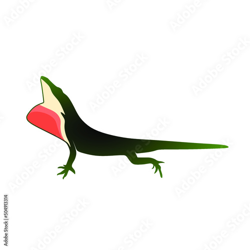 green anole lizard silhouette logo or icon