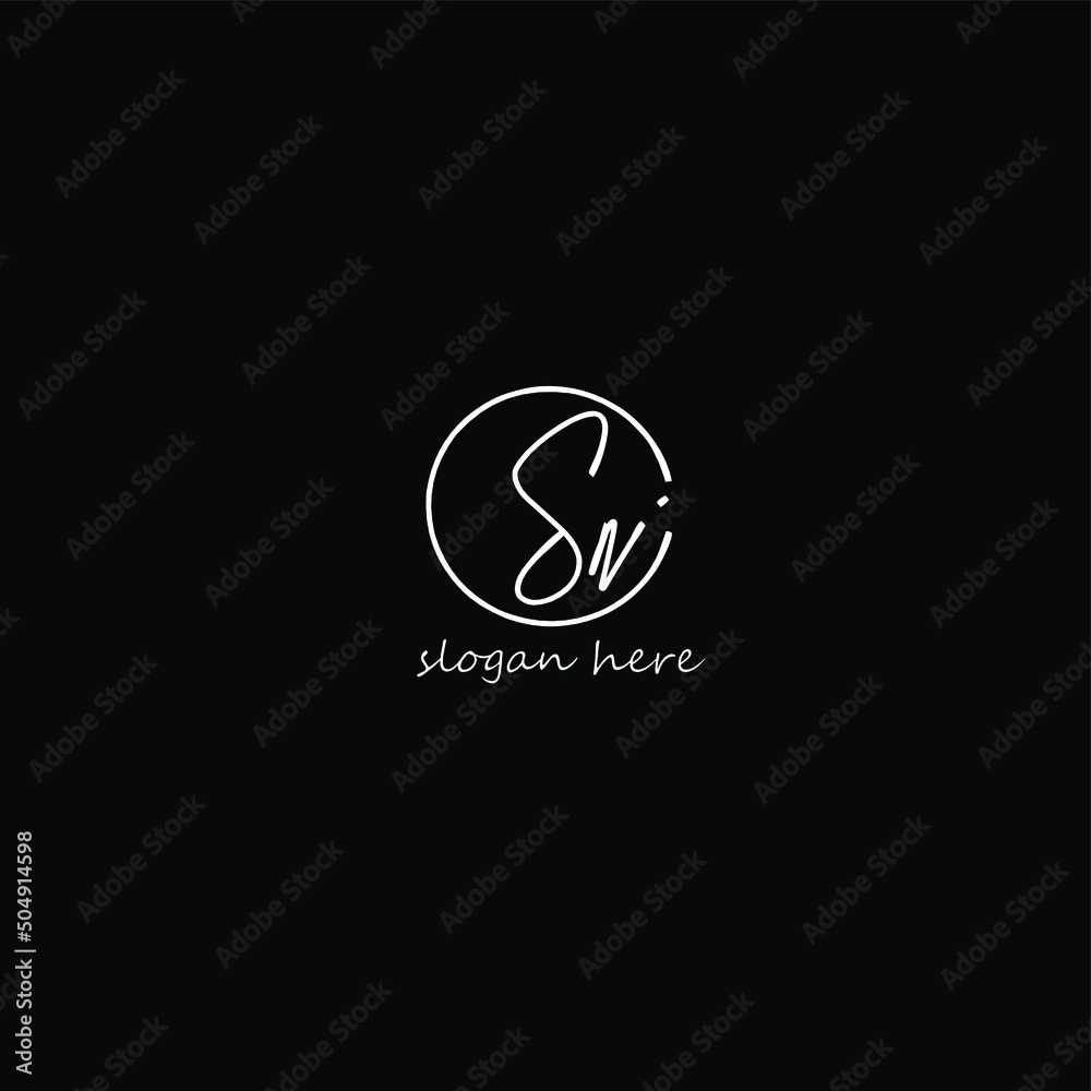 Sn slogan Initial Handwriting Logo Vector Sn slogan Initial Handwriting Logo Vector