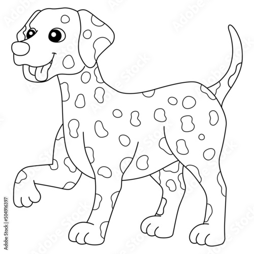 Dalmatian Dog Coloring Page Isolated for Kids photo