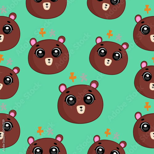 Seamless childish pattern Cute baby animals and rainbow clouds Creative night style for kids tender  childish texture for wrapping fabric textile wallpaper clothing background Baby pajamas Vector.