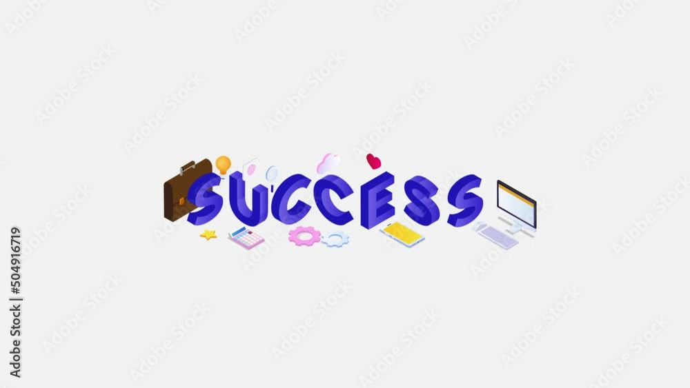 Success word with social media symbol Success word with social media symbol