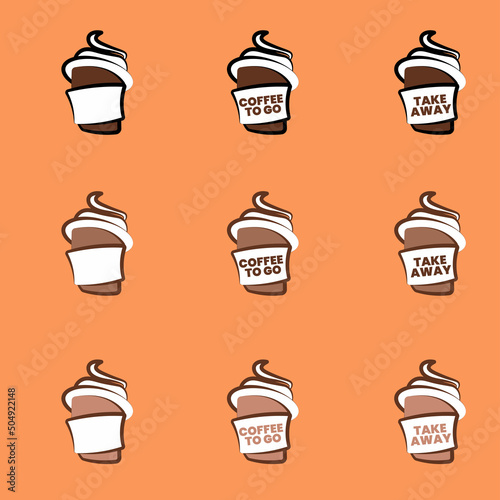 Delicious coffee paper cup icon. Drink vector illustration design