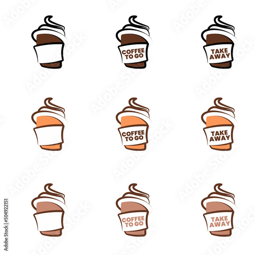 Delicious coffee paper cup icon. Drink vector illustration design