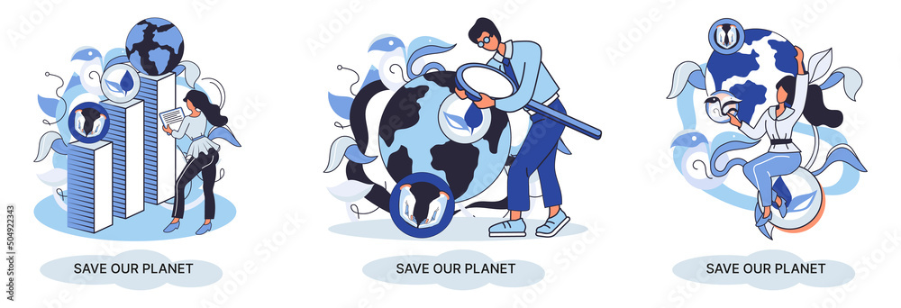 Fototapeta premium Save our planet ecological metaphor Earth day, love for native home. Sustainable gardening renewable energy. Caring for nature protecting environment stop air and water pollution, rational consumption