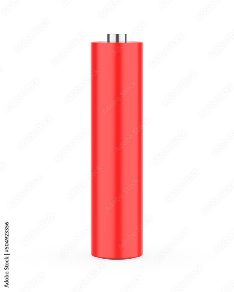 Blank AA battery template for mockup and branding design presentation, 3d render illustration.