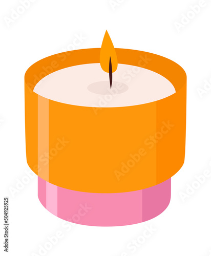Aroma Candle in a cup. Vector illustration