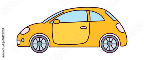 Yellow Car icon. Vector illustration