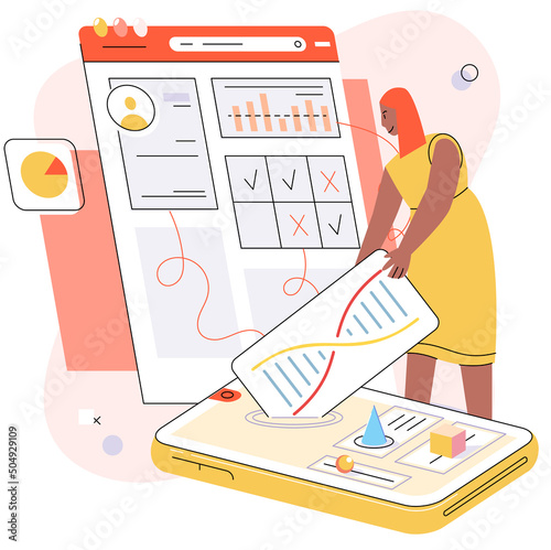 Online medical consultation and support metaphor. Online doctor. Healthcare services, Ask doctor. Tele medicine e-health service. Therapist videocalling phone screen. Diagnosis treatment of patients