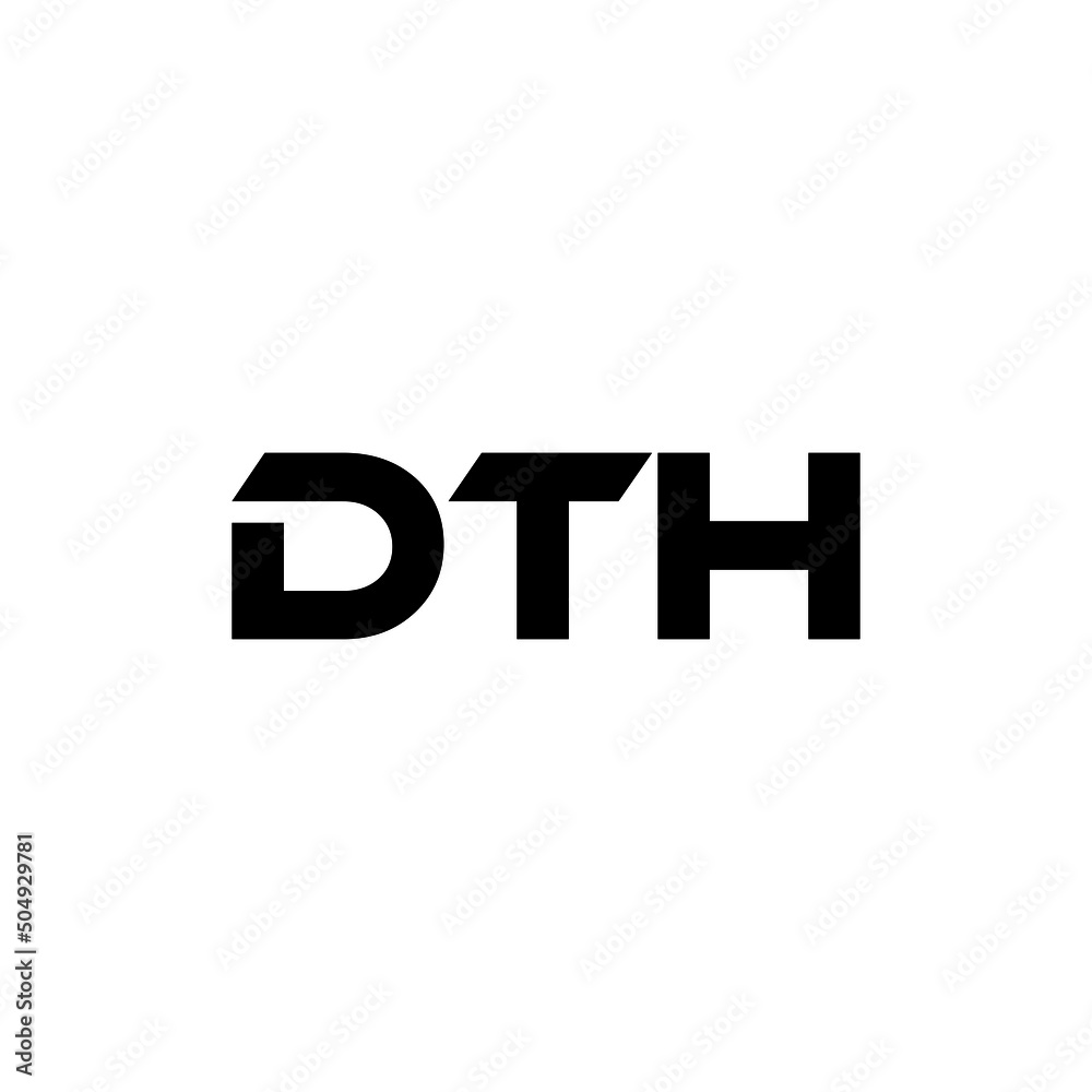 DTH letter logo design with white background in illustrator, vector logo modern alphabet font overlap style. calligraphy designs for logo, Poster, Invitation, etc.