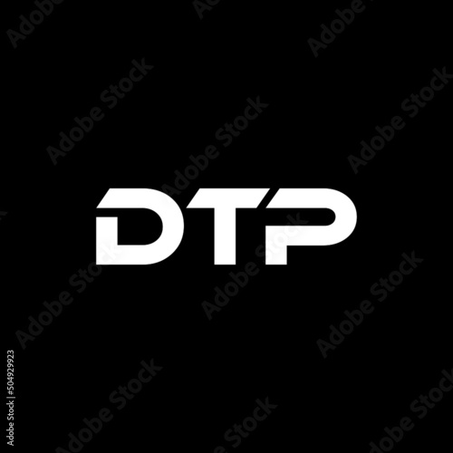 DTP letter logo design with black background in illustrator, vector logo modern alphabet font overlap style. calligraphy designs for logo, Poster, Invitation, etc.