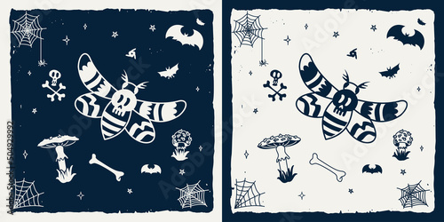 Moth traditional tattoo vintage retro mascot character 1920s or 30s
