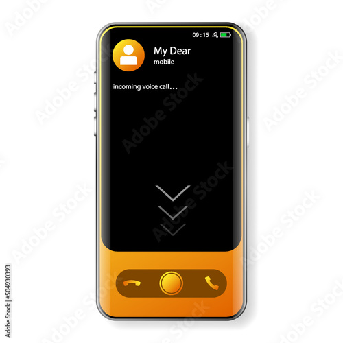 realistic user interface incoming call screen