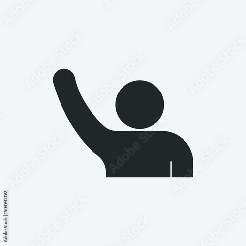 participate answer raise hand vector icon illustration sign 