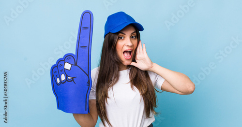 Photography young pretty woman feeling happy, excited and surprised