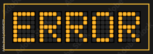 Orange color led banner in word error on black background