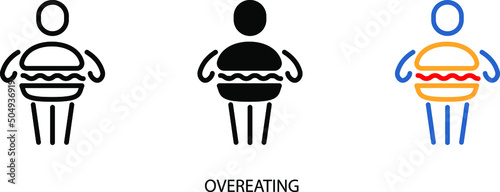 Overeating icon , vector illustration