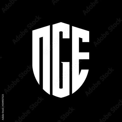 NGE letter logo design. NGE modern letter logo with black background. NGE creative  letter logo. simple and modern letter logo. vector logo modern alphabet font overlap style. Initial letters NGE  photo