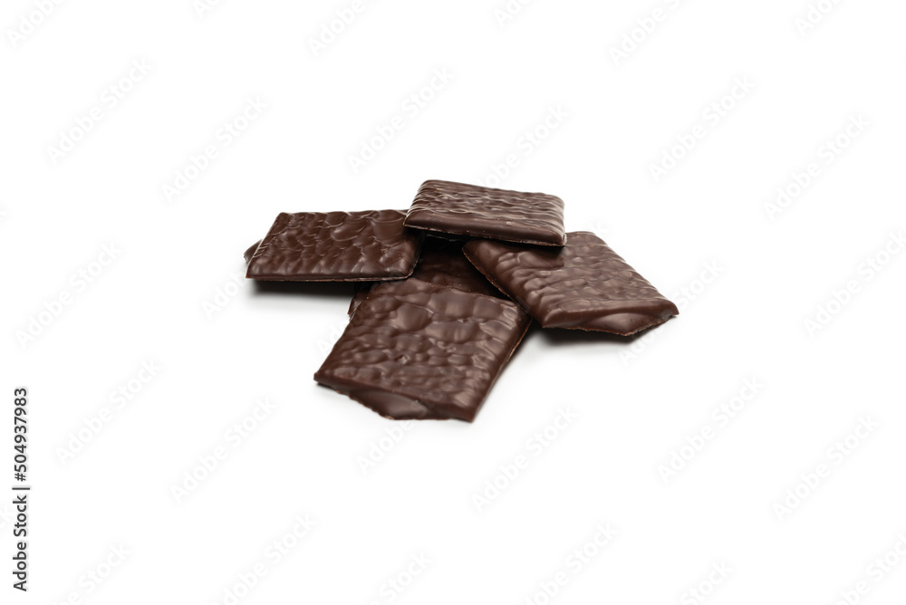 Dark chocolate candies isolated on white background. Dark chocolate candies isolated on white background.