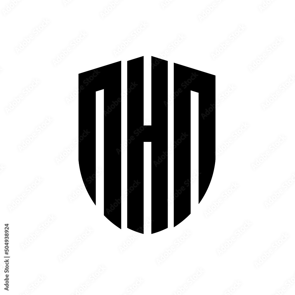 NHN letter logo design. NHN modern letter logo with black background