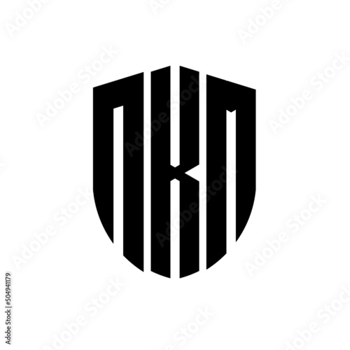 NKM letter logo design. NKM modern letter logo with black background. NKM creative  letter logo. simple and modern letter logo. vector logo modern alphabet font overlap style. Initial letters NKM  photo