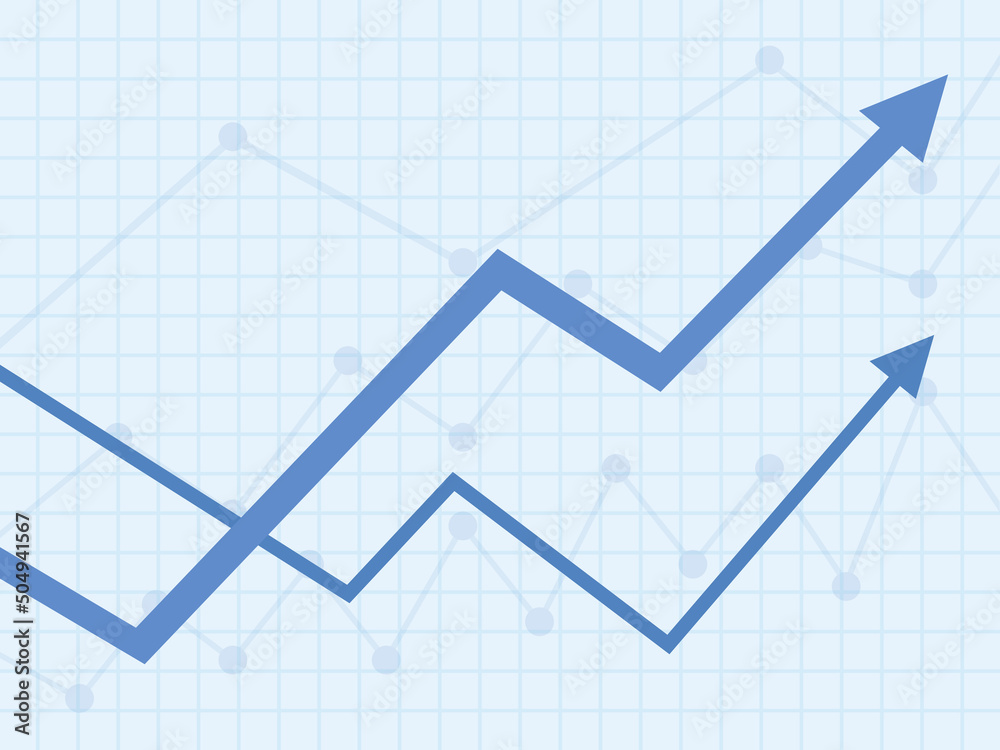 Abstract financial chart with arrows. Business concept. Vector illustration..