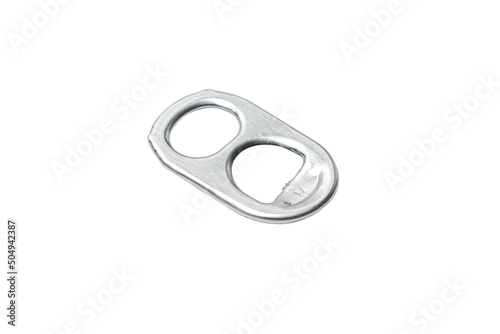 Aluminum Can Opener Pull Tab Lid, Ring-Pull On Isolated on White Background